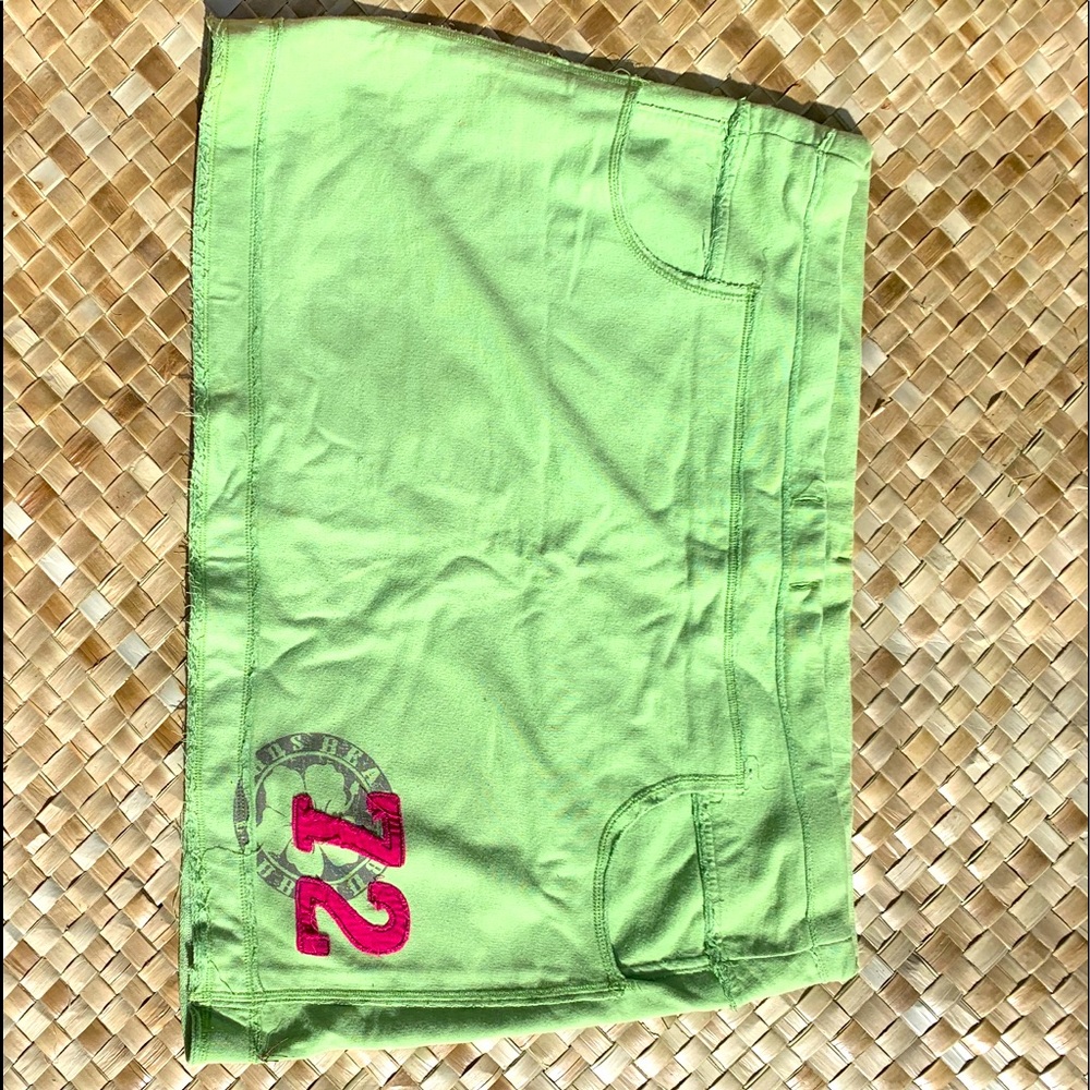Comfy mini jersey cotton green XL skirt by OP